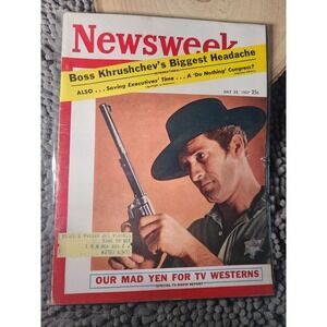 NEWSWEEK MAGAZINE VINTAGE COOPER ARNESS EARP BOYD MIS HART WESTERN JULY 22 1957